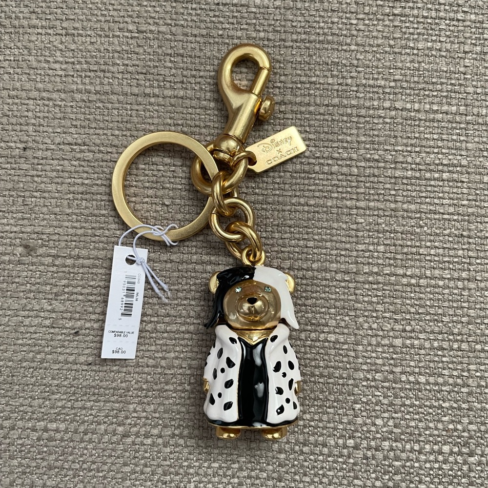Disney X Coach Cruella Bear Bag Charm new